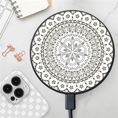 Vector Mandala Drawing Decoration Wireless Fast Charger(black)