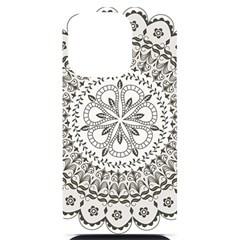 Vector Mandala Drawing Decoration Iphone 14 Pro Black Uv Print Case by Semog4