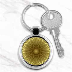 Background Pattern Golden Yellow Key Chain (round) by Semog4