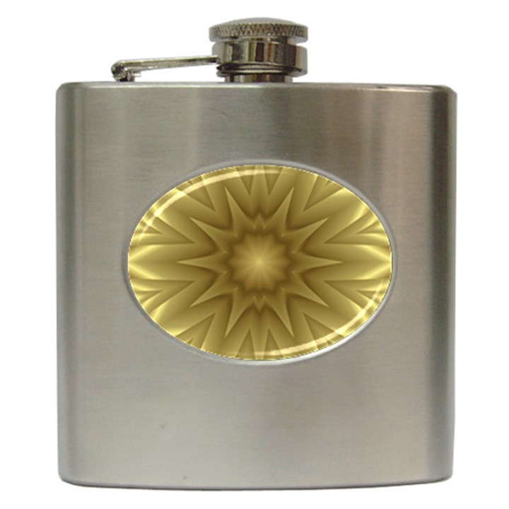 Background Pattern Golden Yellow Hip Flask (6 oz)