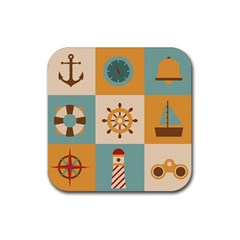 Nautical Elements Collection Rubber Coaster (Square)