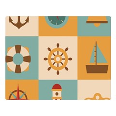 Nautical Elements Collection Two Sides Premium Plush Fleece Blanket (large) by Semog4