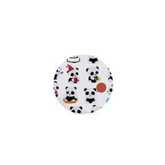 Playing Pandas Cartoons 1  Mini Buttons