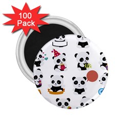 Playing Pandas Cartoons 2 25  Magnets (100 Pack)  by Semog4