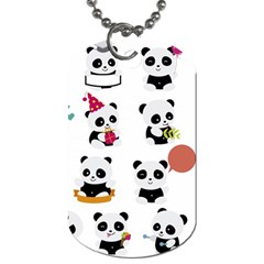 Playing Pandas Cartoons Dog Tag (two Sides) by Semog4