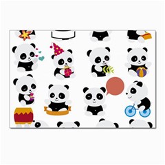 Playing Pandas Cartoons Postcards 5  X 7  (pkg Of 10) by Semog4