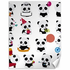 Playing Pandas Cartoons Canvas 12  X 16  by Semog4