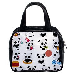 Playing Pandas Cartoons Classic Handbag (two Sides) by Semog4