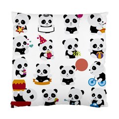 Playing Pandas Cartoons Standard Cushion Case (two Sides) by Semog4