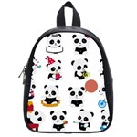 Playing Pandas Cartoons School Bag (Small) Front