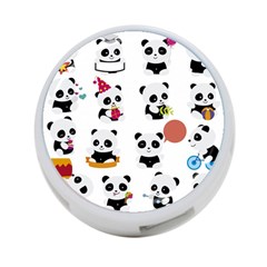 Playing Pandas Cartoons 4-port Usb Hub (one Side) by Semog4