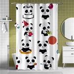 Playing Pandas Cartoons Shower Curtain 48  x 72  (Small)  Curtain(48  X 72 ) - 42.18 x64.8  Curtain(48  X 72 )