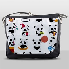 Playing Pandas Cartoons Messenger Bag by Semog4