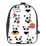 Playing Pandas Cartoons School Bag (XL) Front