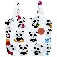 Playing Pandas Cartoons Full Print Recycle Bag (xxl) by Semog4