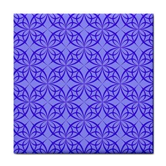 Decor Pattern Blue Curved Line Tile Coaster by Semog4