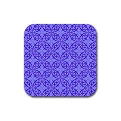 Decor Pattern Blue Curved Line Rubber Coaster (square) by Semog4