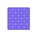 Decor Pattern Blue Curved Line Square Magnet Front