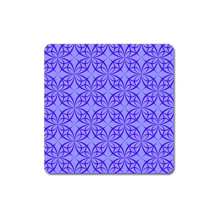 Decor Pattern Blue Curved Line Square Magnet