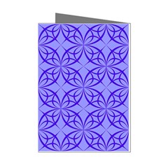 Decor Pattern Blue Curved Line Mini Greeting Cards (pkg Of 8)