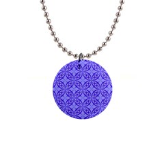 Decor Pattern Blue Curved Line 1  Button Necklace by Semog4