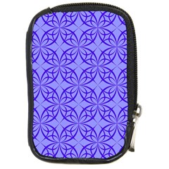 Decor Pattern Blue Curved Line Compact Camera Leather Case by Semog4