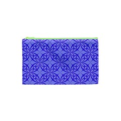 Decor Pattern Blue Curved Line Cosmetic Bag (xs) by Semog4