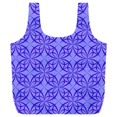 Decor Pattern Blue Curved Line Full Print Recycle Bag (xxxl) by Semog4