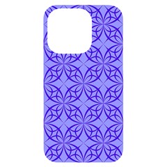 Decor Pattern Blue Curved Line Iphone 14 Pro Black Uv Print Case by Semog4