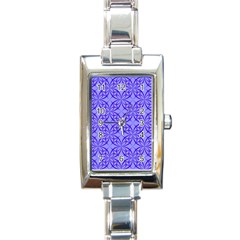 Decor Pattern Blue Curved Line Rectangle Italian Charm Watch by Semog4