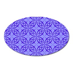 Decor Pattern Blue Curved Line Oval Magnet by Semog4