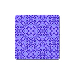 Decor Pattern Blue Curved Line Square Magnet by Semog4