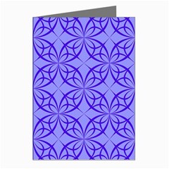 Decor Pattern Blue Curved Line Greeting Cards (pkg Of 8)