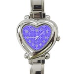 Decor Pattern Blue Curved Line Heart Italian Charm Watch Front