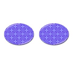 Decor Pattern Blue Curved Line Cufflinks (oval) by Semog4