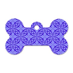 Decor Pattern Blue Curved Line Dog Tag Bone (two Sides) by Semog4