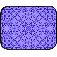 Decor Pattern Blue Curved Line Two Sides Fleece Blanket (mini)