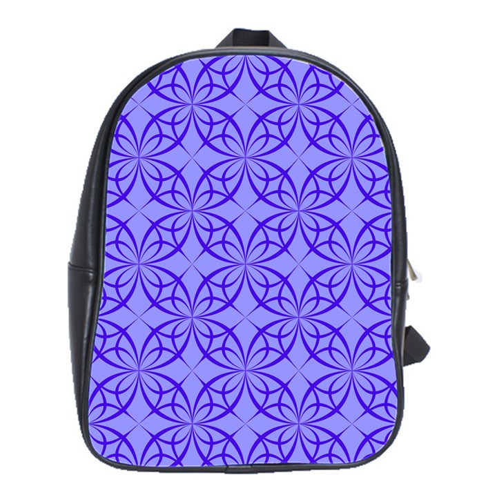 Decor Pattern Blue Curved Line School Bag (Large)