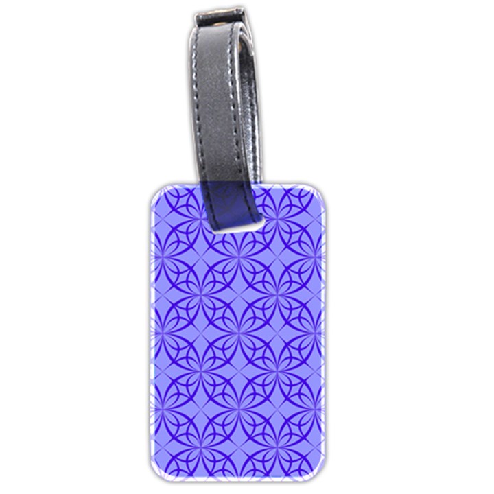 Decor Pattern Blue Curved Line Luggage Tag (two sides)