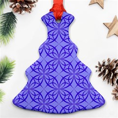 Decor Pattern Blue Curved Line Ornament (christmas Tree) 