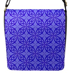 Decor Pattern Blue Curved Line Flap Closure Messenger Bag (s) by Semog4