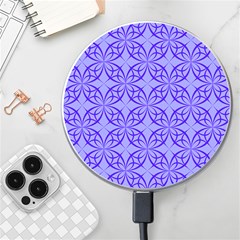 Decor Pattern Blue Curved Line Wireless Fast Charger(white) by Semog4