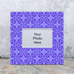 Decor Pattern Blue Curved Line White Box Photo Frame 4  X 6 