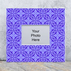 Decor Pattern Blue Curved Line White Wall Photo Frame 5  X 7 