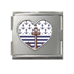 Anchor Background Design Mega Link Heart Italian Charm (18mm) by Semog4