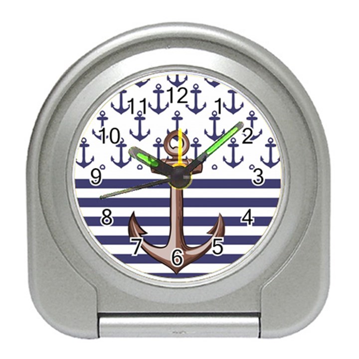 Anchor Background Design Travel Alarm Clock