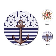 Anchor Background Design Playing Cards Single Design (round)