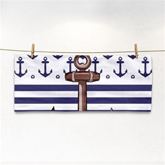 Anchor Background Design Hand Towel by Semog4