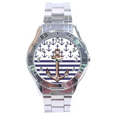 Anchor Background Design Stainless Steel Analogue Watch