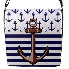 Anchor Background Design Flap Closure Messenger Bag (s) by Semog4